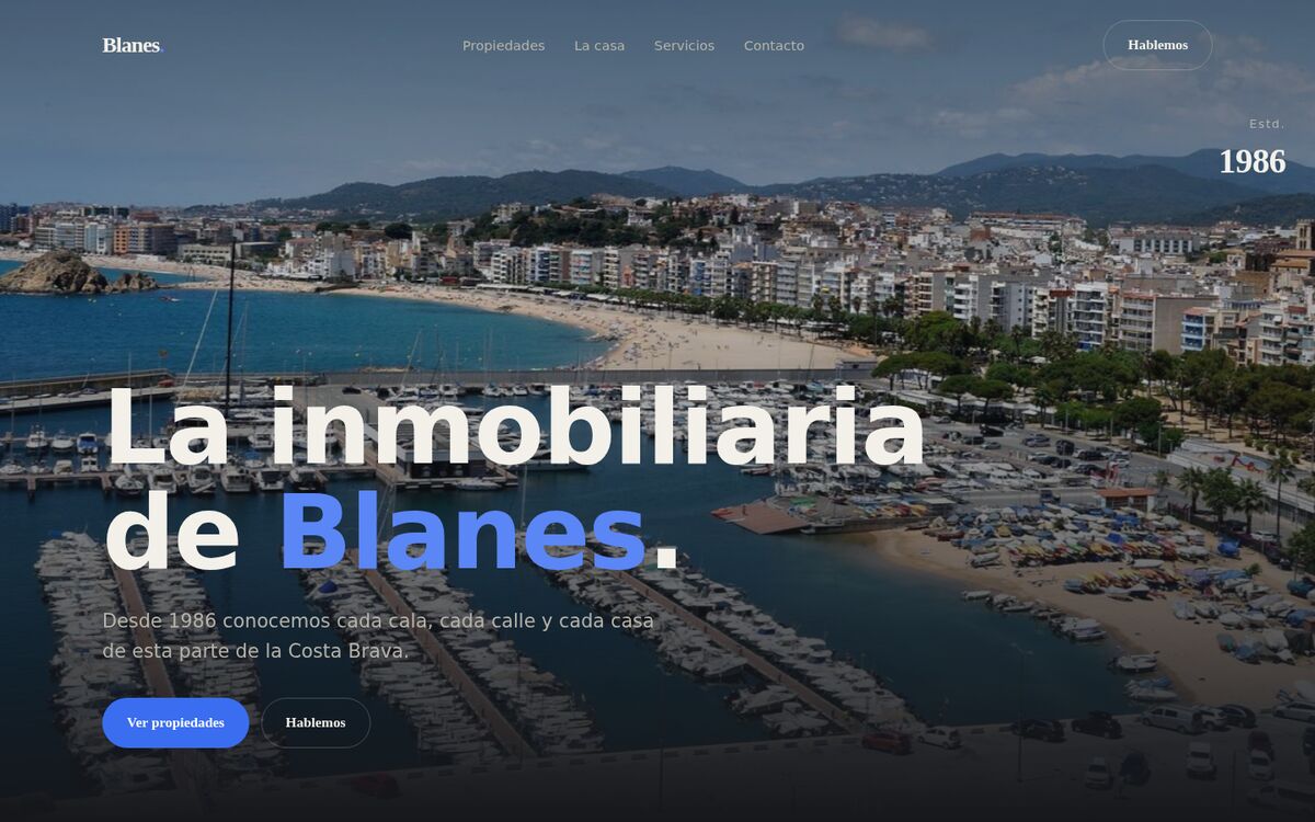 Rebrand web de Blanes.com, inmobiliaria en la Costa Brava