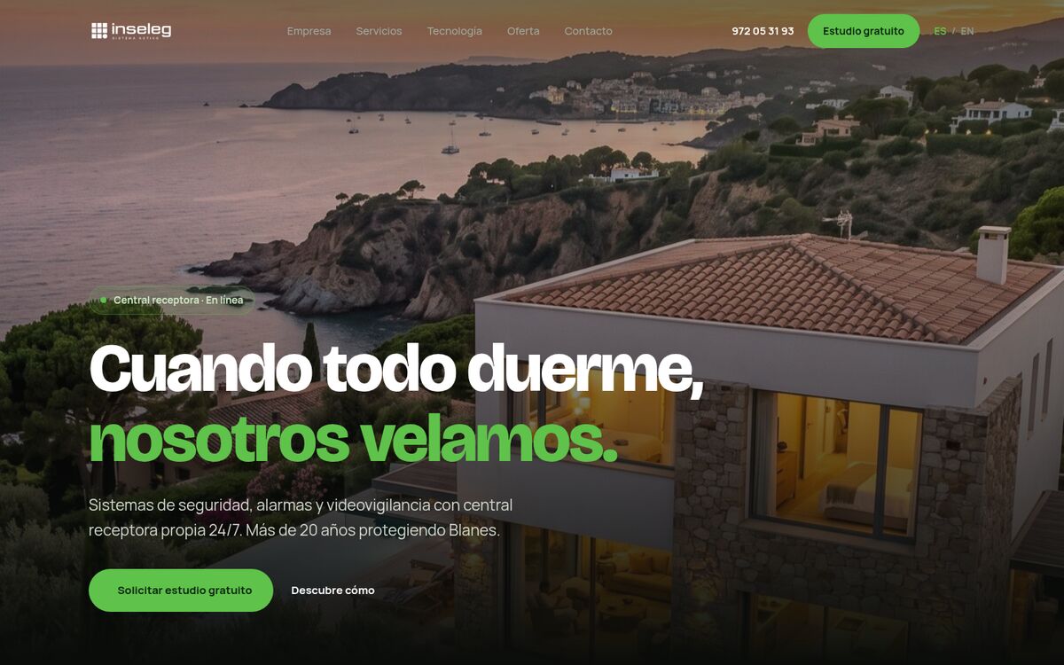 Web de Inseleg, seguridad y alarmas en Blanes