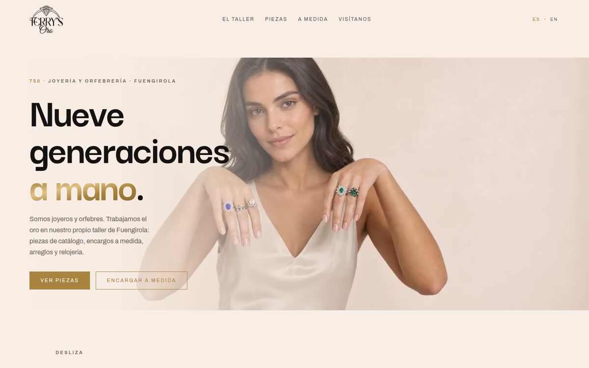 Web de Terry's Oro, joyería y orfebrería en Fuengirola