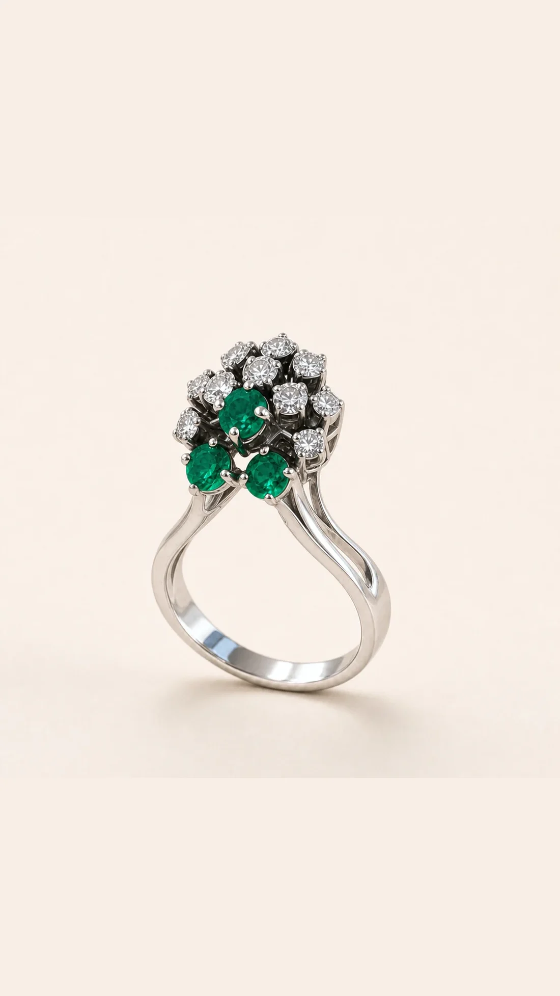 Anillo vintage de esmeraldas